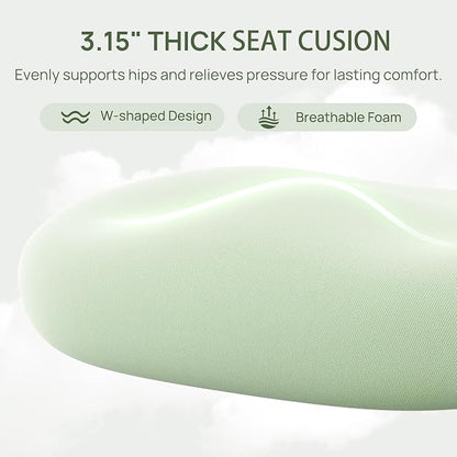 CabLady S1 High Back Ergonomic Mesh Office Chair with Footrest, 300 lbs | 115° Recline Lock, Adjust Seat Depth, 2D Arms, 3D Headrest, Detachable Lumbar Support, Breathable Mesh, BIFMA, Green