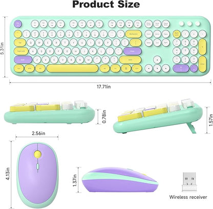 Dilter Wireless Keyboard and Mouse Combo, Typewriter Full Size Keyboard with Number Pad and 2 in 1 USB Connected Mouse Plug Play for Windows 7/8/10, Laptop, Desktop, PC, Computer