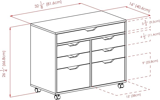 Winsome Halifax Mobile Storage Cabinet with Doors & Drawers, Stylish & Functional Home Storage Cabinet for Filing, Kitchen Organization, Moveable Furniture for Office, Dorms, Apartments