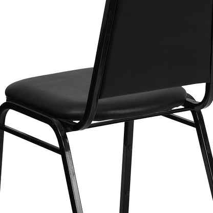 Flash Furniture Hercules Series Trapezoidal Vinyl Banquet and Event Chair, Commercial Event Chair with Padded Seat and Back, Black