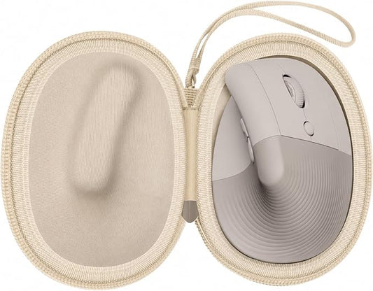ANKHOH Case for Logitech Lift Vertical Ergonomic Mouse, Travel Carrying Holder Storage Box for Logi Wireless Bluetooth Cordless Upright Mouse - Bag Only (Khaki)