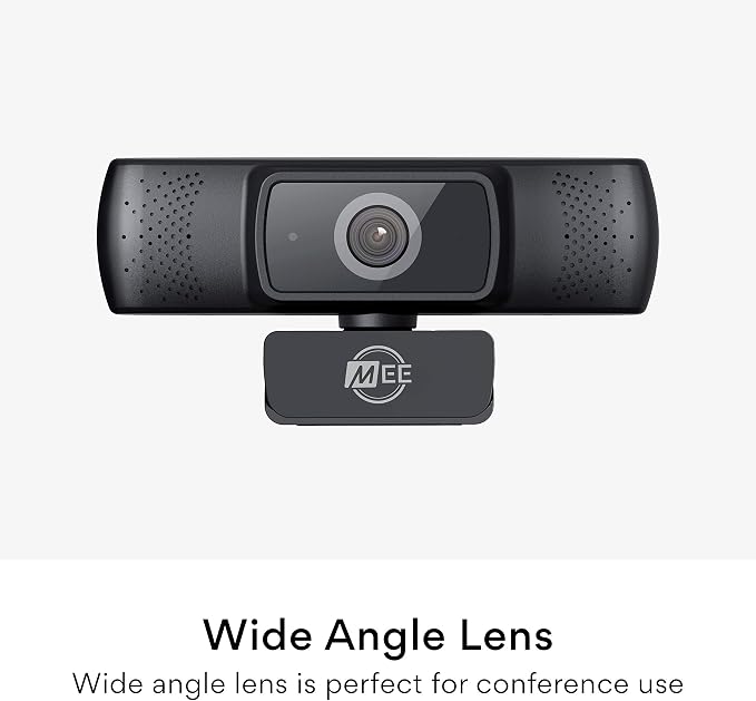 MEE Audio 201W 1080p HD Webcam with Mini Tripod, Wide Angle Lens, Microphone, Autofocus, Low Light Correction for Zoom Video Calling; USB Streaming Web Camera for Computer PC Mac Laptop Desktop