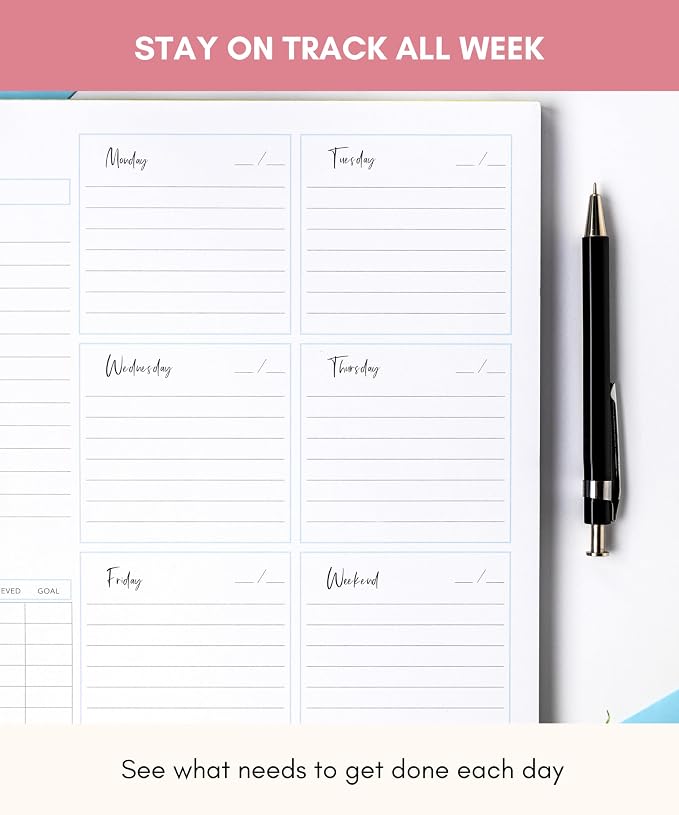 Lamare Weekly Planner Notepad – Premium Undated Weekly To Do List Notepad