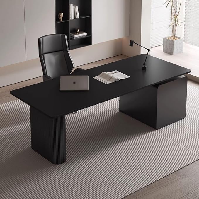 JITUIHOM Office Desk Slate Desk Minimalist Small Apartment Study Modern Light Luxury Boss Office Computer(140 * 80 * 75cm)