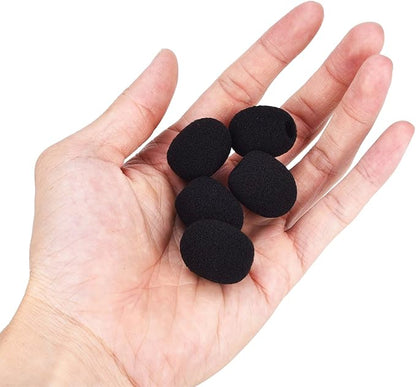 eBoot 5 Pack Mini-size Lapel Headset Microphone Windscreen, Black
