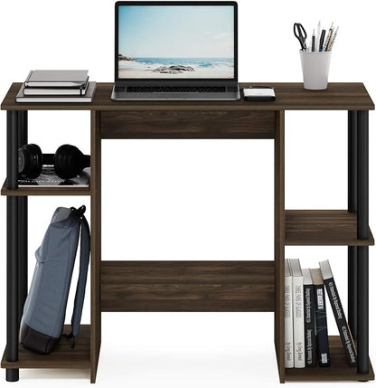 Furinno Jaya Computer Study Desk, Columbia Walnut/Black