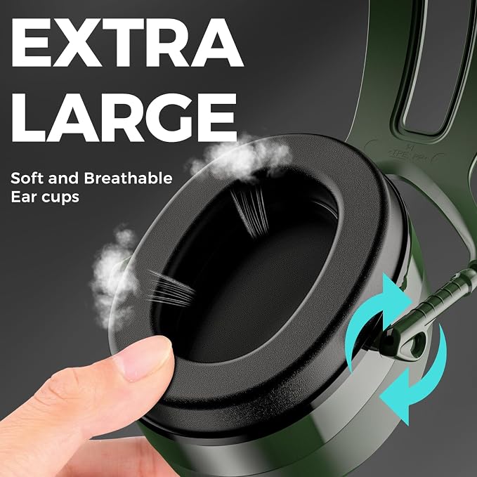 ProCase Extra Large SNR 37dB Noise Cancelling Headphones NRR 30dB Ear Muffs | Hearing Protection for Adults Noise Reduction, Wide Size Adjustment and Comfortable