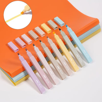 Mr. Pen- Aesthetic Highlighters No Bleed, 8 Pack, Neutral Colors | Chisel Tip, Cute Highlighters Assorted Colors for Journaling, Highlighting, Underlining, Fast Dry, Back to School Supplies