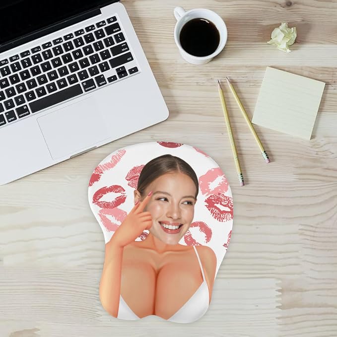 Custom Face Funny & Naughty Personalized Photo 3D Mouse Pad, Custom Face Sexy Body 3D Mouse Pad for Naughty Couple Funny Coworkers Troll, Adult Jokes Gifts for Couple Coworker Troll