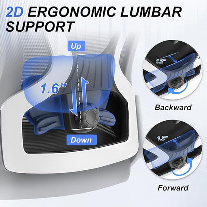 750lbs Ergonomic Office Chair,Upgrade Big and Tall Office Chairs for Heavy People,Mesh High Back Desk Chair with 5D Flip Arms Large Wheels,Adjustable Headrest & Lumbar Support,Wide Chairs