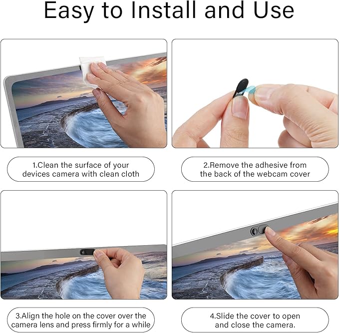 ZUCUCUC Webcam Cover, 11 Pack Laptop Camera Cover Slide, Phone Camera Cover, Ultra Thin Webcam Cover Slide Compatible with MacBook, Laptop, iMac, Desktop, PC, iPad, iPhone, Cell Phone