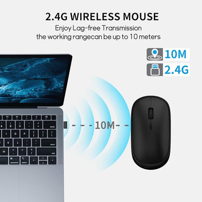 Small Wireless Mouse, Slim Mini Travel Mouse, Designed for Small Hands, Portable Computer mice with USB-A Receiver, Quiet Click, 2400 DPI, 2.4GHz Cordless Silent mice for Laptop, Chromebook, PC