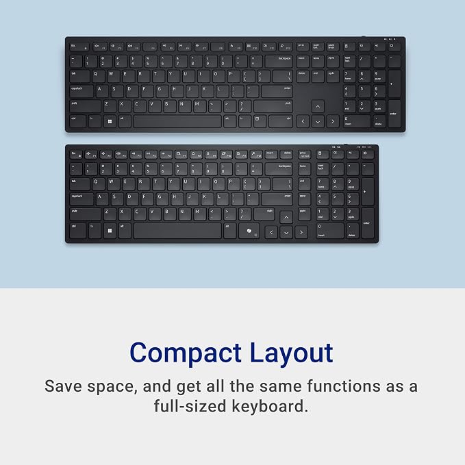Dell KM555 Pro Compact Silent Keyboard and Mouse, Black