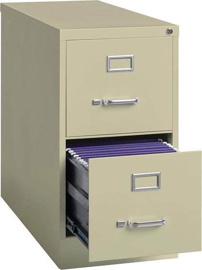 26.5 Inch Deep 2 Drawer, Letter Width, Metal Vertical File Cabinet for Home and Office, Putty