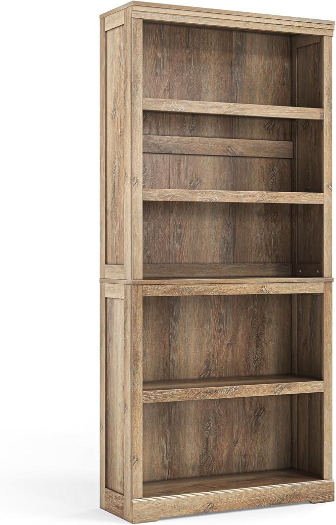LINSY HOME 5-Shelf Bookcase, Bookshelves Floor Standing Storage Shelves 68 in Tall Bookcase Home Decor Furniture for Home Office, Living Room, Bed Room - Light Brown