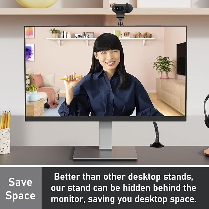 Brio 101 Webcam Stand, Magnetic Webcam Clamp Mount Holder Compatible with Logitech Brio 101 100/Brio 301 300/Brio 501 500/Brio 4K/C270/C310 webcams