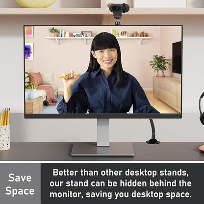 Brio 101 Webcam Stand, Magnetic Webcam Clamp Mount Holder Compatible with Logitech Brio 101 100/Brio 301 300/Brio 501 500/Brio 4K/C270/C310 webcams
