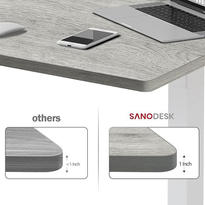 SANODESK Whole-Piece Particle Board Table Top for Standing Desk and Home Office Desk DIY, 48x24x1 Inch Grey Oak Veneers Desk Top