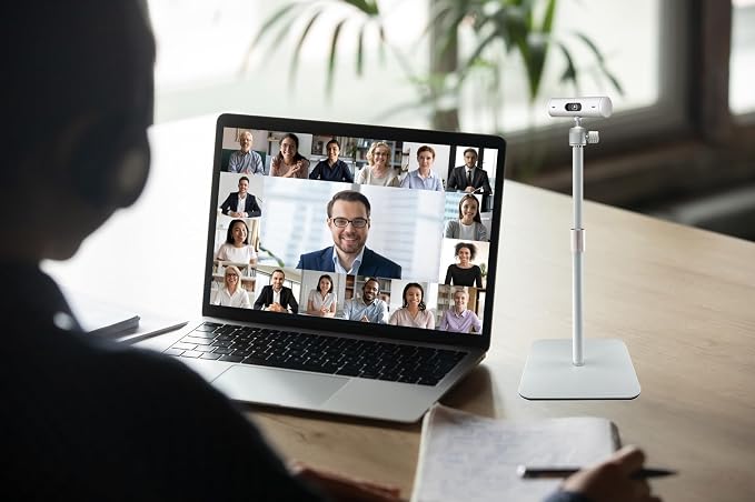 White Webcam Magnetic Stand Holder for Logitech Brio 100, Brio 300,Brio 500,C270,C310 webcams