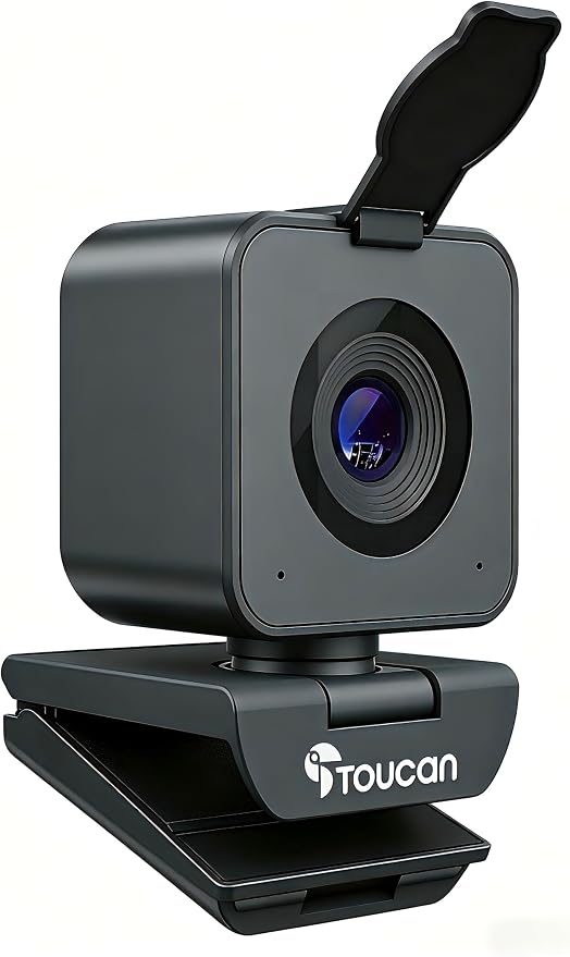 TOUCAN 1080P Webcam for pc, Webcam with Microphone for Laptop, Plug and Play USB Web Cam, 90°View Computer Camera, External Camera for Streaming, Skype, Zoom, FaceTime, Hangouts, MacBook/Tablet