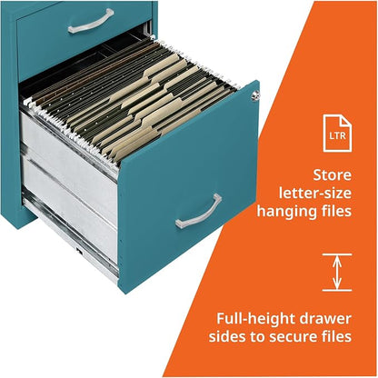 NuSparc 2 Drawer Locking Filing Cabinet | Pre-Assembled Steel Construction | Space-Saving Design is Perfect for Home and Small Office | Letter-Size | Assembled in North America
