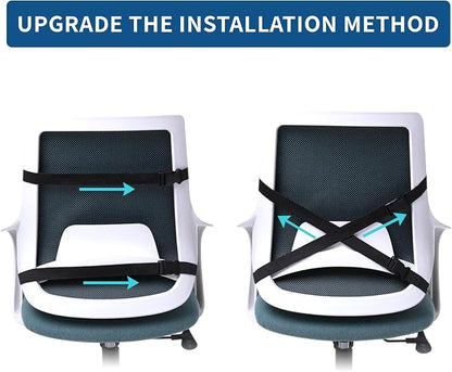 Memory Foam Seat Cushion & Lumbar Support Pillow for Office Chair Car Wheelchair Orthopedic Chair Pad and Back Cushion with Adjustable Straps for Lower Back, Tailbone, Sciatica, Hip Pain Relief