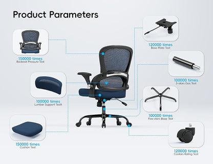 TRALT Office Chair - Ergonomic Office Chair with Back Support, Home Office Desk Chairs, 330lbs Wide Seat Big and Tall Office Chairs, Comfy Desk Chair for Work, Study, Office, Gaming (Dark Blue)
