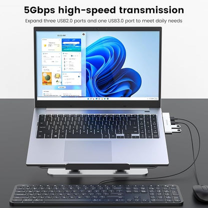 MOGOOD USB 3.0 Splitter Ultra-Slim Data Hub - Multi Port Expander for Laptop, PC, Mac, Printer, Flash Drive, Mobile HDD
