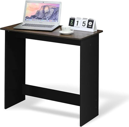 Furinno Simplistic 31-Inch Rustic Brown Computer Desk, Small Office Desk, Rectangular Home Office Desk with Drawers, Gaming Desk for Home Office, Bedroom, Study Room, Brown Walnut