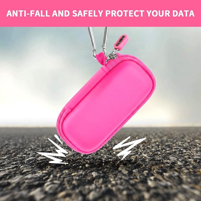 USB Flash Drive Case, SD Card Holder Compatible with Thumb Drive, Memory Cards, SDXC SDHC Storage Bag, Electronic Accessories Organizer for SanDisk for Samsung for Inland (Rose Red)