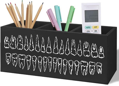Dentist Gift Wooden Pen Pencil Holder for Desk, Gifts for Dental Doctor Nurse Hygienist Assistant Wood Makeup Brush Toothbrush Holder Organizer for Dentist Office Clinic Hospital