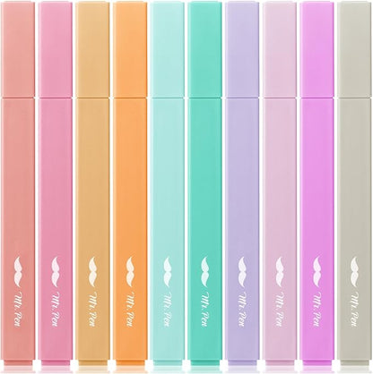 Mr. Pen- Aesthetic Highlighters No Bleed, 10 Pack, Candy Colors, Chisel Tip | Cute Highlighters Assorted Colors for Journaling, Highlighting, Underlining, Fast Dry, Back to School Supplies