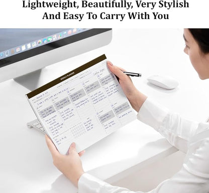 Undated Weekly Desk Planner with Habit Tracker-A4 Minimalist Daily To-Do List Notepad with Task Checklist, Priority Checkboxes & Notes, Dashboard Notebook for Office Organization & Work Productivity