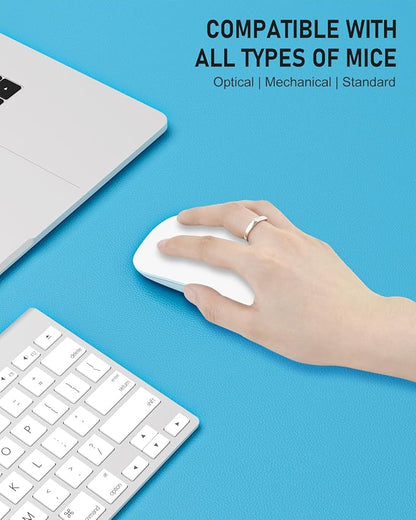 Desk Pad, 35.5" x 17" PU Leather Non-Slip Desk Mat Large Mouse Pad for Desktop, Waterproof Laptop Computer Writing Mat for Office, Home, Work, Gaming, Aqua Blue