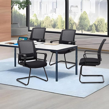CLATINA Office Guest Chair with Lumbar Support and Mid Back Mesh Space Air Grid Series for Reception Conference Room 2 Pack
