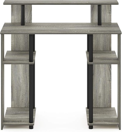 Furinno JAYA Simple Design Computer Writing Desk, French Oak Grey/Black