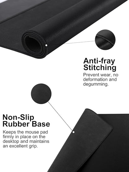 TopMade Mouse Pad with 15W Fast Wireless Charging, 35.43"x15.75" XXXL Large Gaming Mousepad, Waterproof Desk Pad, Classic Black Computer Desk Mat(Includes 20W PD Power Adapter & 6.56ft Woven Cable)