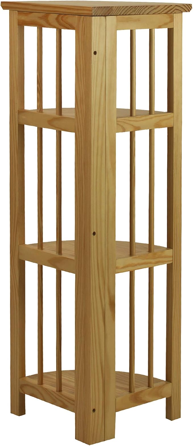 Casual Home 4-Shelf Corner Folding Bookcase, Natural