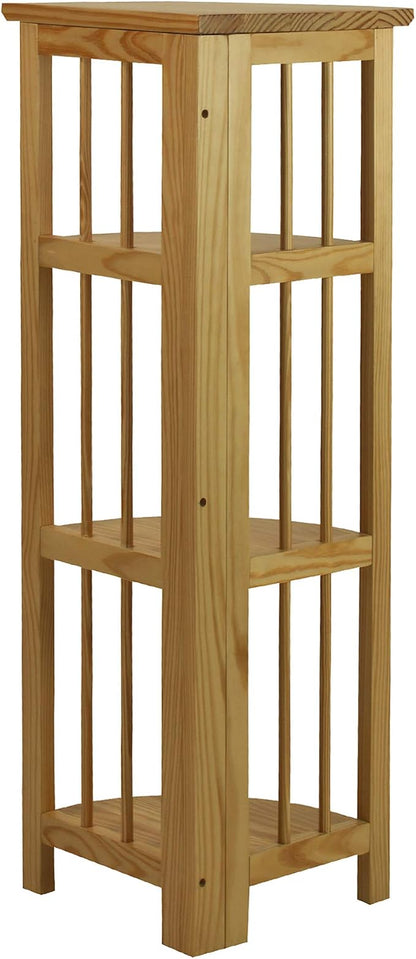 Casual Home 4-Shelf Corner Folding Bookcase, Natural