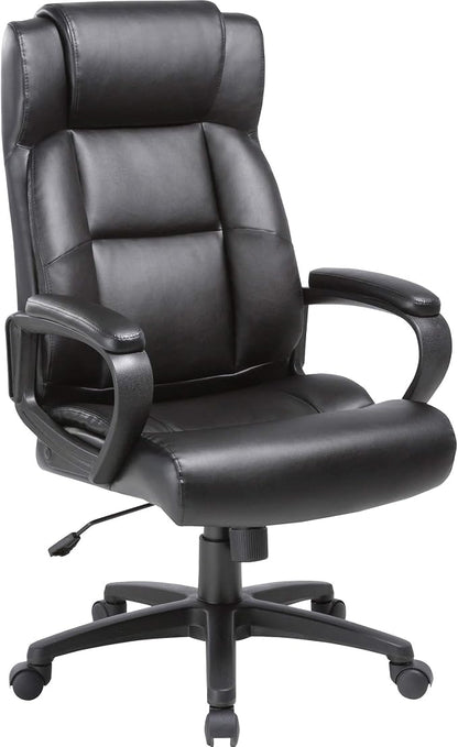 Lorell Soho High-Back Black Leather Executive Chair