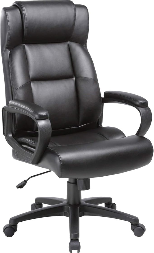 Lorell Soho High-Back Black Leather Executive Chair