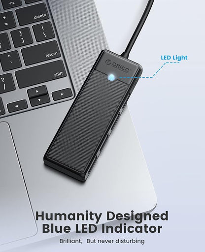 ORICO USB 3.0 Hub, 4-Port USB Hub with 3.3Ft Cable, Ultra Slim USB-Splitter for Laptop MacBook Pro, iMac, Surface Pro, XPS, PS5，PC, Flash Drive, Mobile HDD