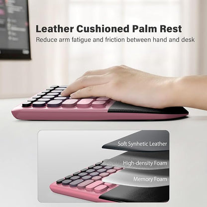 MOFII Wireless Ergonomic Keyboard & Mouse Combo – Split Curved Keyboard with Wrist Rest (All-Day Comfort) + Wireless Vertical Ergonomic Optical Mouse, Compatible with PC/Laptop/Desktop- Pink Gradient