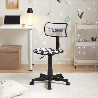 Urban Lifestyle Swivel Desk Chair, Howdy, Stylish and Compact Office Chair with Mesh Back, Swivel Function, Adjustable Height, and Cushioned Seat