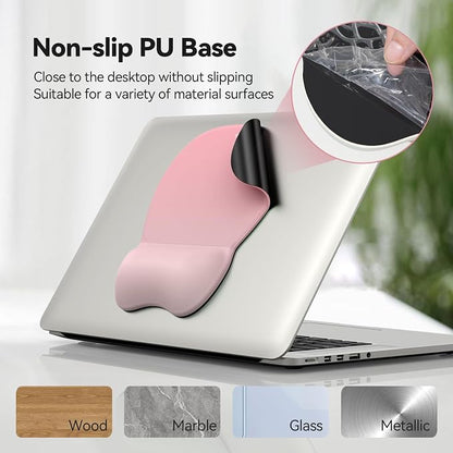 TECKNET Gel Mouse Pad with Wrist Rest, 3 in 1 Keyboard Wrist Rest for Pain Relief, Non-Slip PU Base & Easy Typing, Ergonomic Mousepad Set for Office & Home