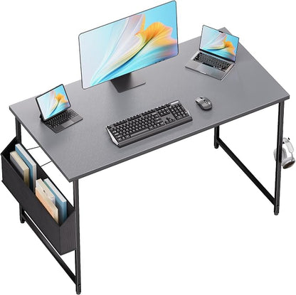Pamray 47 Inch Computer Desk for Small Spaces with Storage Bag, Home Office Work Desk with Headphone Hook, Small Office Desk Study Writing Table