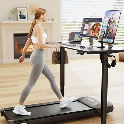 Furmax Electric Standing Desk, 55 x 24 Inches Sit Stand up Desk, Sit Stand Height Adjustable Home Office Desk with 4 Height Position Memory (Black, 55)