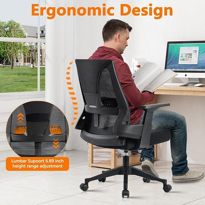 CLATINA 500lbs Big and Tall Office Chair Heavy Duty Mesh Ergonomic Computer Chairs with Adjustable Lumbar Support and Wide Comfy Seat for Home Office Conference Heavy People, Black, 6 Pack