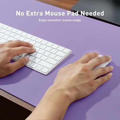 Aothia Faux Leather Desk Mat (Light Purple, 48" x 17") | Creates A Clean, Organized Workspace With One Surface For Your Keyboard, Laptop And Mouse