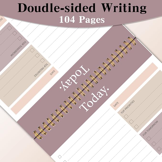 To Do List Notepad - Daily Planner Notepad Undated 52 Sheets, 6.5" x 9.8" Planning Pad Checklist Productivity Note Pad for Work and Personal Organized